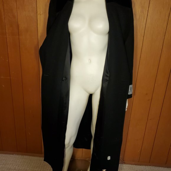 NWT Vintage Jones New York Crushed Velvet Wool Trench Coat Women's Size 14 - Picture 10 of 12